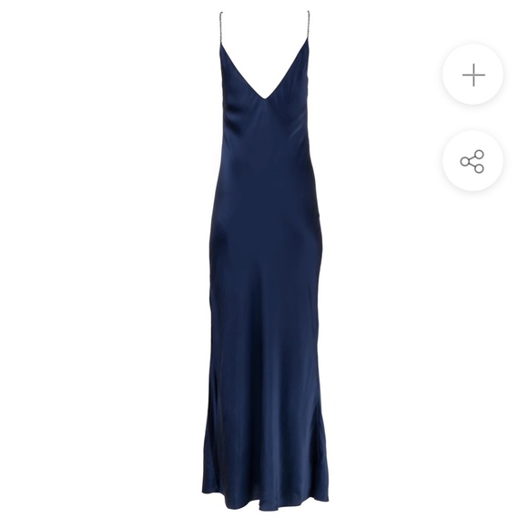 Dannijo Silk maxi slip dress NWT Sexy slit navy 365 retail sz XL - Picture 2 of 13